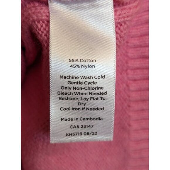 Talbots Long Sleeve Pullover Pink Sweater Scallop Hem Womens Small - Picture 5 of 5